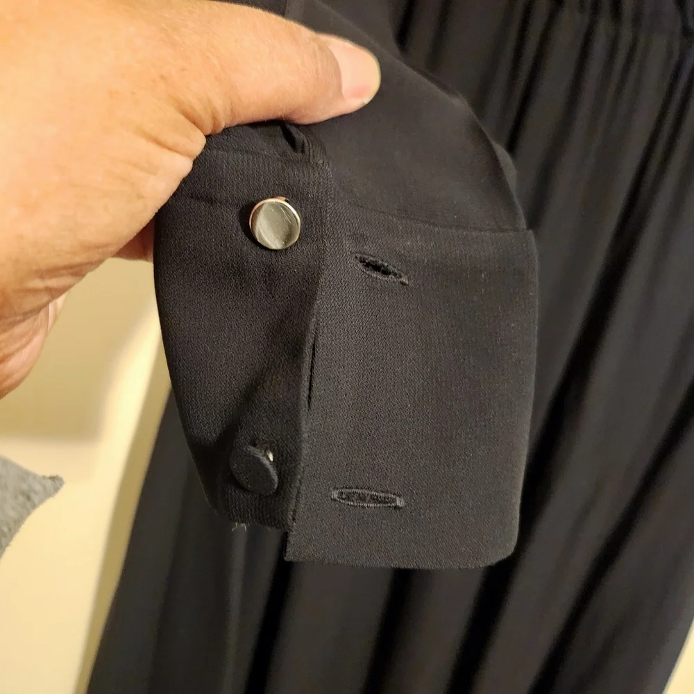 Hugo Boss | Classic Black Long Sleeve Faux Wrap Dagatta Dress (US Size 14) - Picture 13 of 16